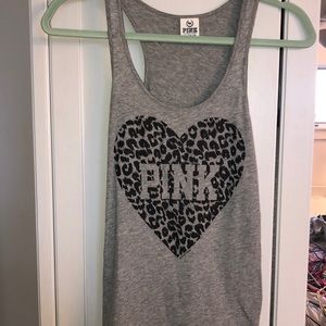 Grey cheetah PINK tank top